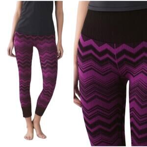Lululemon Ebb to‎ Street Heathered Plum Chevron Pant 6 Athleisure Activewear